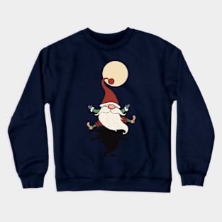 Happy Santa in the fullmoon light Crewneck Sweatshirt